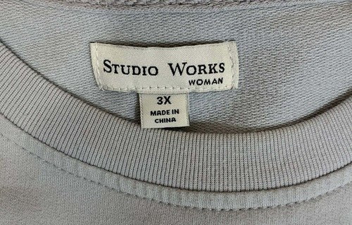 Studio Works Women's Gray Silver For Oil Prints Flower Sweater Plus Size 3x - Picture 5 of 6