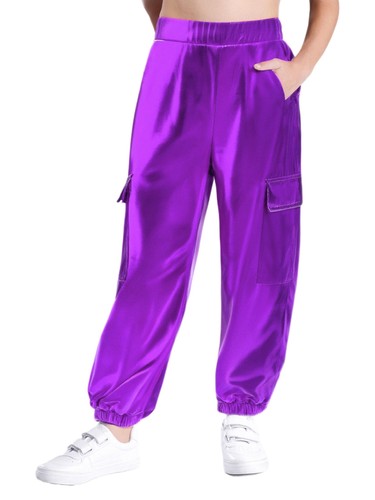 Unisex Kids Pants Athletic Trousers Carnival Dancewear Pockets Tracksuit Cargo - Picture 87 of 136