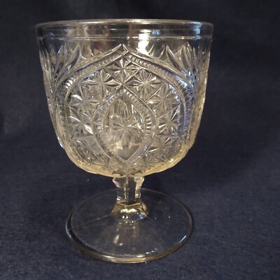 EAPG Glass Spooner Vase Bryce Walker Buckle Star Pattern 1870s