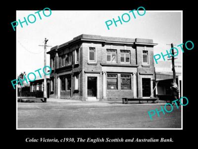 OLD LARGE HISTORICAL PHOTO OF COLAC VICTORIA THE ES&A BANK BUILDING 1930