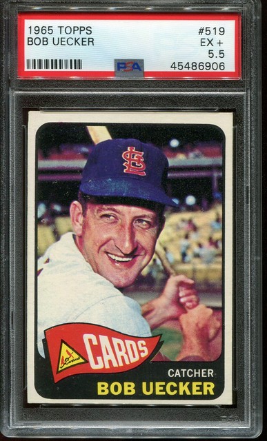 1965 Topps Bob Uecker St Louis Cardinals 519 Baseball Card For Sale 