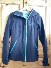 Quechua Black Turquoise Trim Waterproof Jacket- Size M