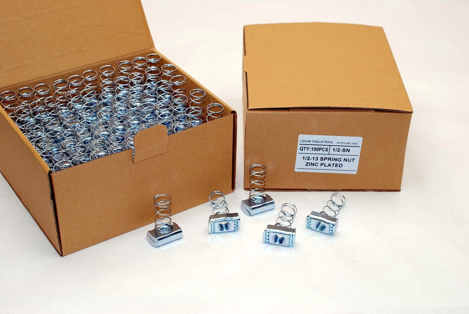 100 Strut Channel Nuts 1/2-13 Standard Spring Zinc Plated Unistrut Nut