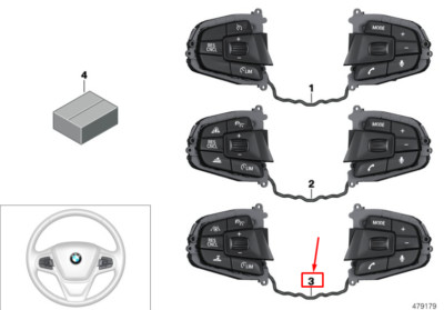 BMW 5 Touring G31 Steering Wheel Multifunction Switches 61316819917