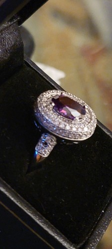DAMEN 925* SILBER RING AMATESTSTEIN GR. 7 VERSTELLBAR AUF 7,5 - Bild 3 von 11