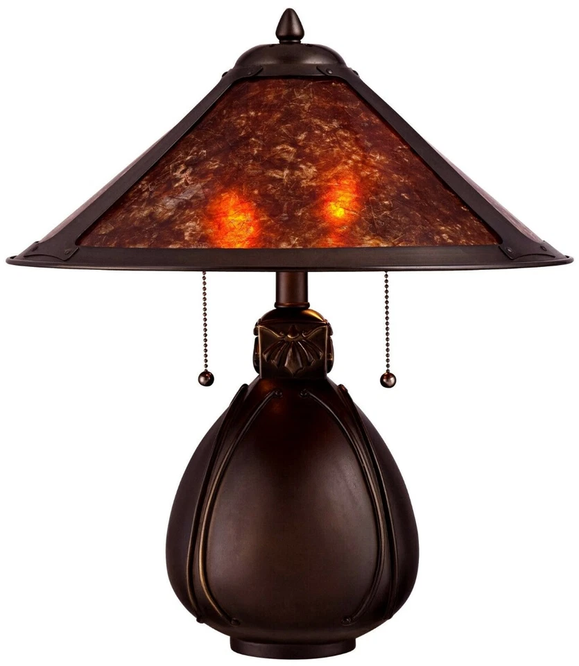 Mission Craftsman Mica and Bronze Table Lamp - New! - Image 2 of 4