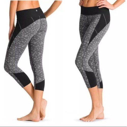 Athleta Honeycomb Connect Crop Capri Black Gray Legging XS | eBay