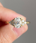2.88Ct Oval Moissanite Solitaire Women Engagement Gift 925 Sterling Silver Ring