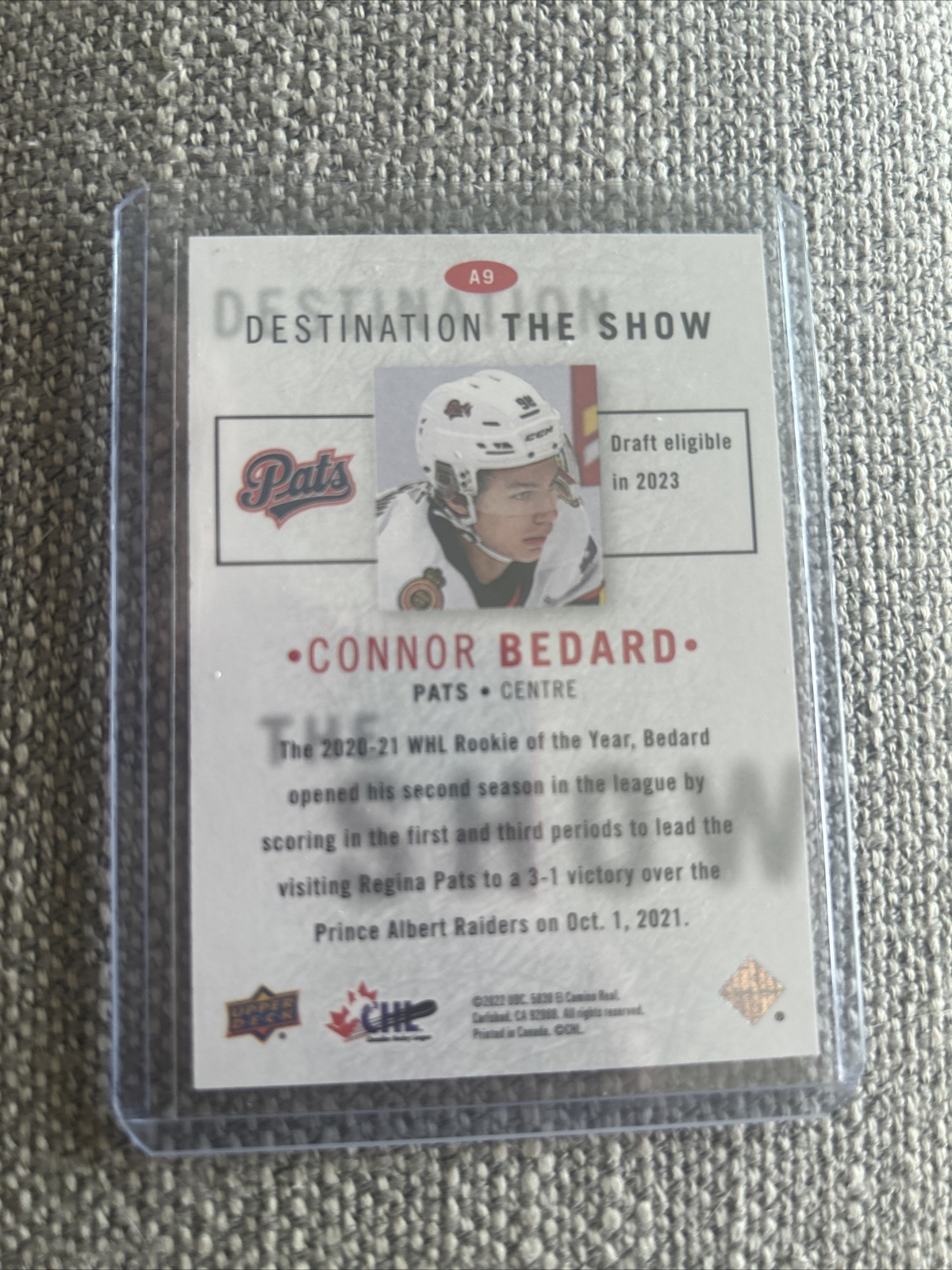 Upper Deck CHL 202122 Connor Bedard EPack Achievement Gold /25 Rookie