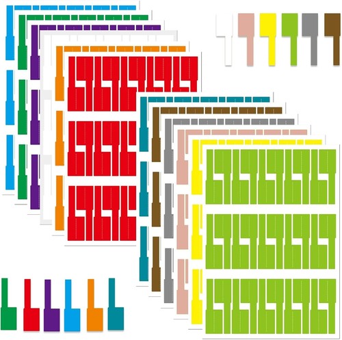 360 Pezzi Etichette per Cavi, 12 Colori Etichette per Cavi Etichette per Elettronica, Impermeabili per - Foto 8 di 8
