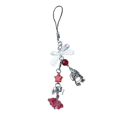 Christmas Santa Charm Phone Strap Bell Phone Lanyard Phone Jewelry for Phone