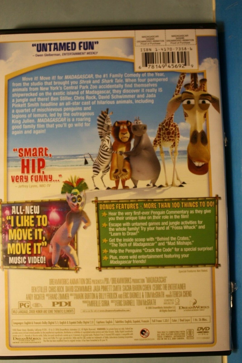 MADAGASCAR (DVD Full Frame) (Dreamworks 2006) | eBay