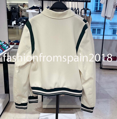 ZARA NEW WOMAN CONTRAST RIB JACKET OYSTER WHITE XS-XXL 5030 ZARA NEW WOMAN CONTRAST RIB JACKET OYSTER WHITE XS-XXL 5030