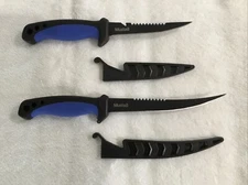 Mustad 6" & 4” Fillet Fixed Blade Knife & Sheath. TWO KNIVES