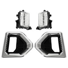 New Led Fog Lights Lamp Wchrome Bezels For Gmc Sierra 1500 Denali 2019-2022 New Led Fog Lights Lamp Wchrome Bezels For Gmc Sierra 1500 Denali 2019-2022
