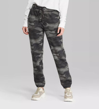 Women's High-Rise Vintage Jogger Sweatpants -Wild Fable -Camo -Various Sizes-S97