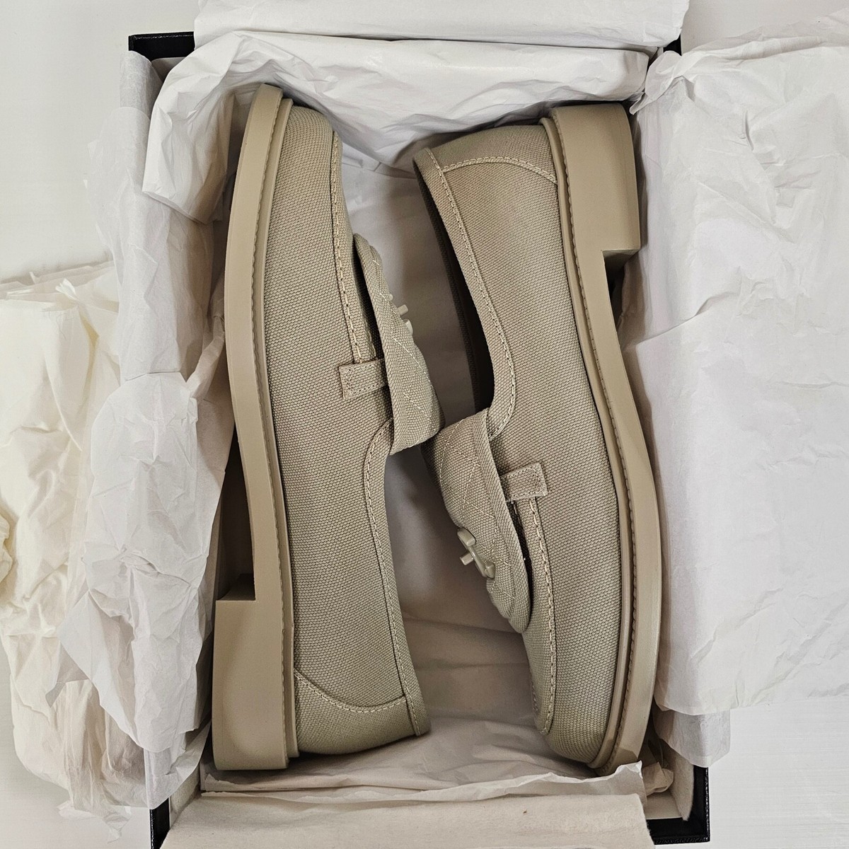 Chanel 23S Cotton Beige Quilted Turnlock CC Gold Logo Chanel 23S Cotton Beige Quilted Turnlock CC Gold Logo
