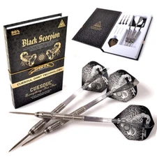 CUESOUL Black Scorpion Tungsten Steel Tip Darts 24g Dart Set