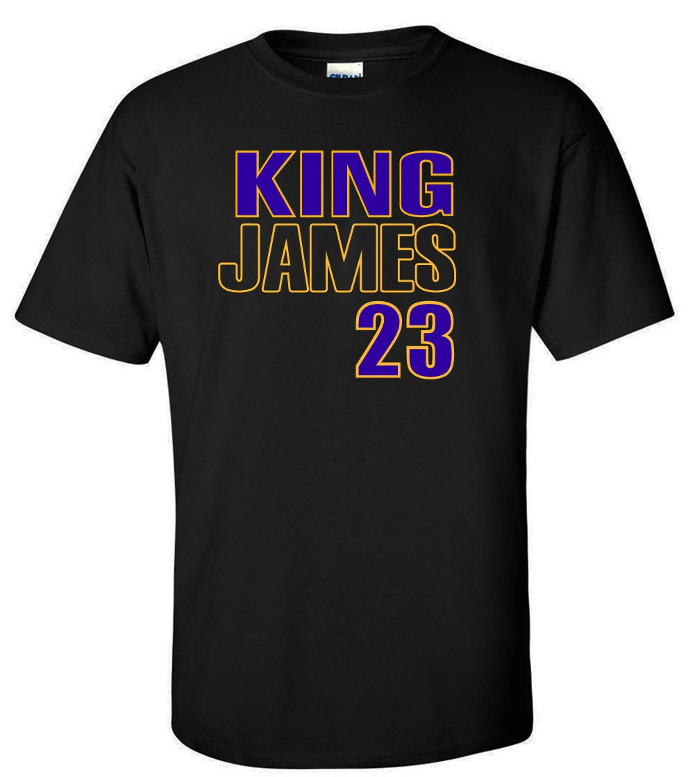 LONG SLEEVE BLACK Los Angeles Lebron James King James 23 T-shirt ADULT 