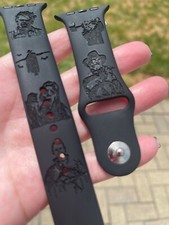 Skite Engraved Silicone Comp w/ Apple Watch Band Horror Design