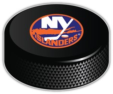 New York Islanders Round NHL Logo Hockey Puck Bumper Sticker -3'',5'' or 6''