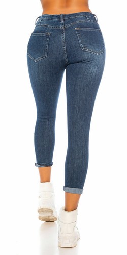 Women's Skinny High waist Ripped Distressed Jeans Blue UK 4-12 - Picture 8 of 12
