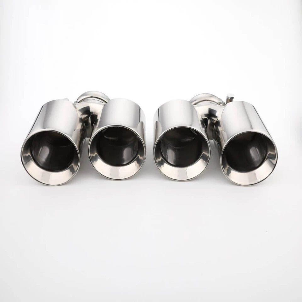Pair Quad Exhaust Tips 304 Stainless Steel for Porsche 911 997 Carrera 2005-2012 - Imagem 4 de 4
