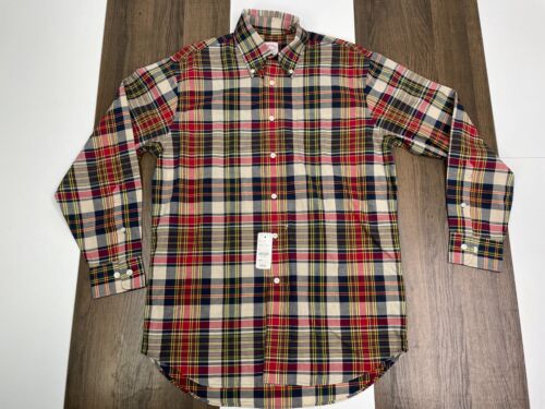 NEW Brooks Brothers Mens Size S Madison Fit Red Brown Plaid Button Shirt NWT $80