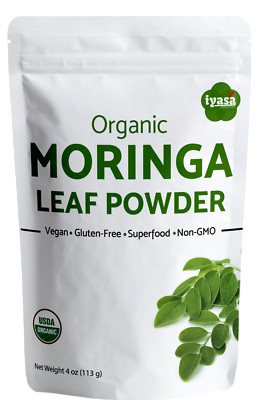 Moringa Powder Certified Organic Moringa Oleifera, vegan, 4 8 16 oz, ships free 