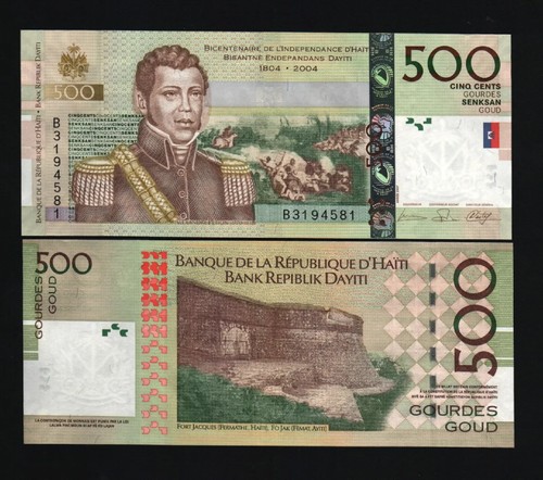 HAITI 500 GOURDES P-277 B 2007 COMMEMORATIVE INDEPENDENCE UNC CARIBBEAN BANKNOTE - Picture 3 of 3