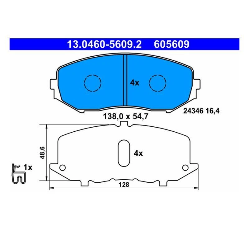 ATE 13.0460-5609.2 Plaquettes De Frein Avant Pour Suzuki Grand Vitara I - Photo 1/1