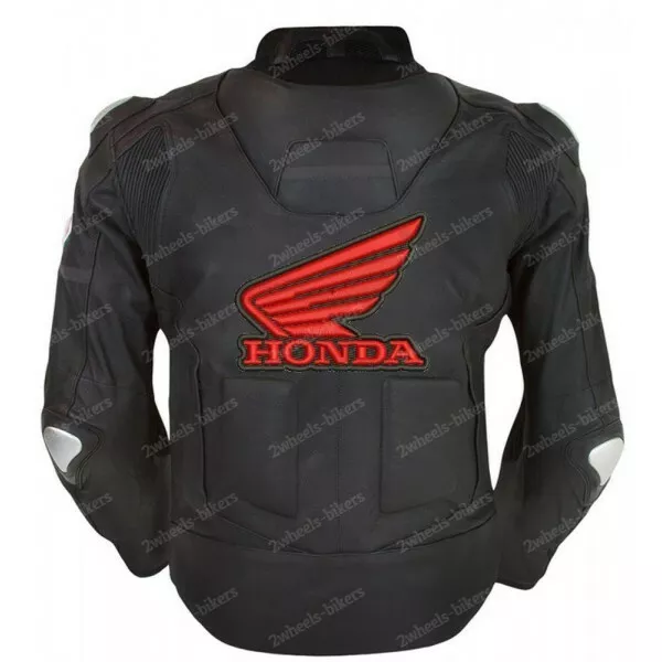 HONDA Veste en Cuir de Moto Hommes Veste de Motard en Cuir Veste