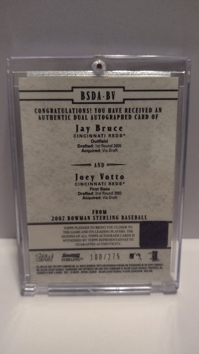 Joey Votto & Jay Bruce Rookie RC AUTO 100/275 2007 Bowman Sterling Dual Auto - Bild 2 von 2