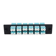 24 Fibers LC to LC OM3 Duplex Multi-Mode Fiber Patch Panel with Adapters