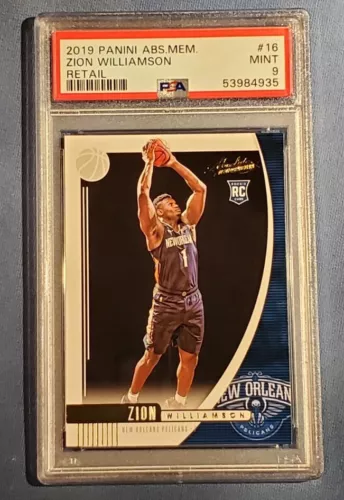 2019-20 Zion Williamson Panini Absolute Memorabilia Retail RC #16 PSA MINT 9
