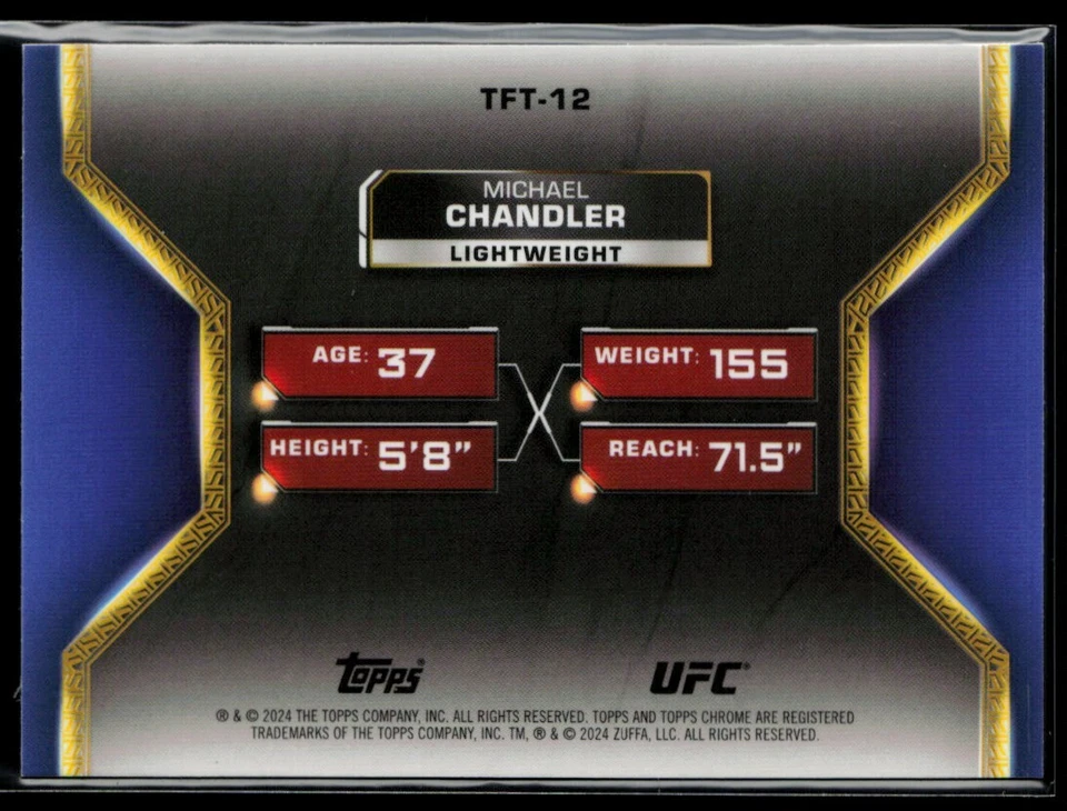 2024 Topps Chrome UFC Tale of the Tape #TFT-12 Michael Chandler - Image 2 of 2