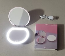 Makeup Compact HD Mirror Cosmetic Folding Portable Pocket with LED Lights Lamp