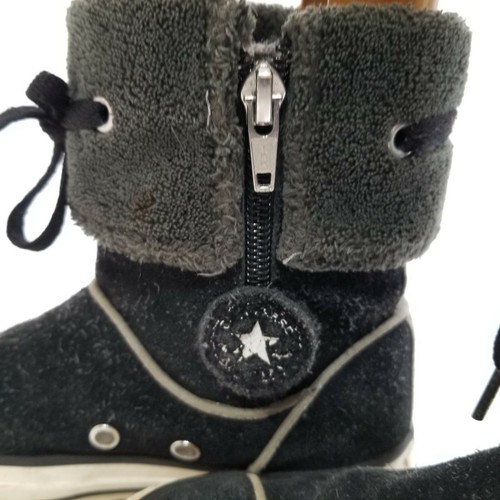 Converse High Top Stiefelette schwarz Bündchen Fell Reißverschluss Chuck Taylor 12 Kind Kid - Bild 7 von 12