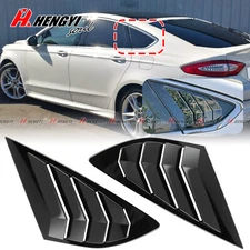 Gloss Black Rear Side Window Louvers Cover For Ford Fusion Mondeo 2013-2022 2PC