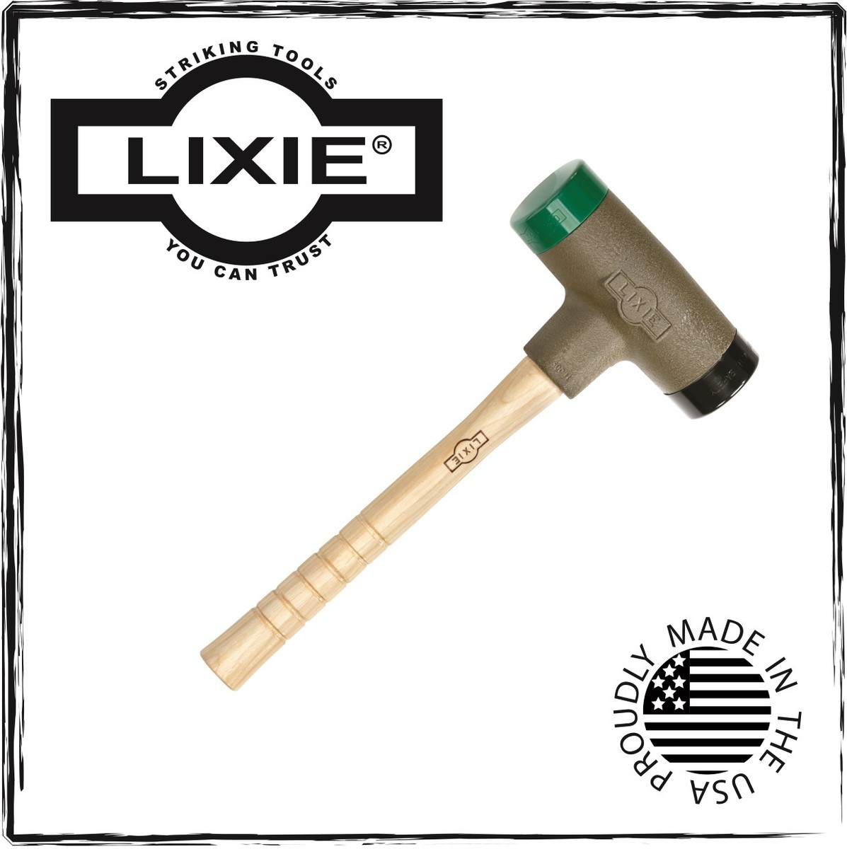 Lixie 38oz Dead Blow Hammer - 2-Inch Diameter Head With Replaceable Urethane Faces