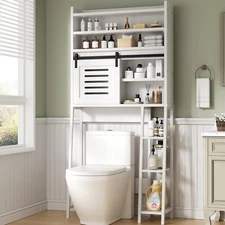 over the Toilet Storage Cabinet, Bathroom Storage Cabient with Sliding Doors, Ba