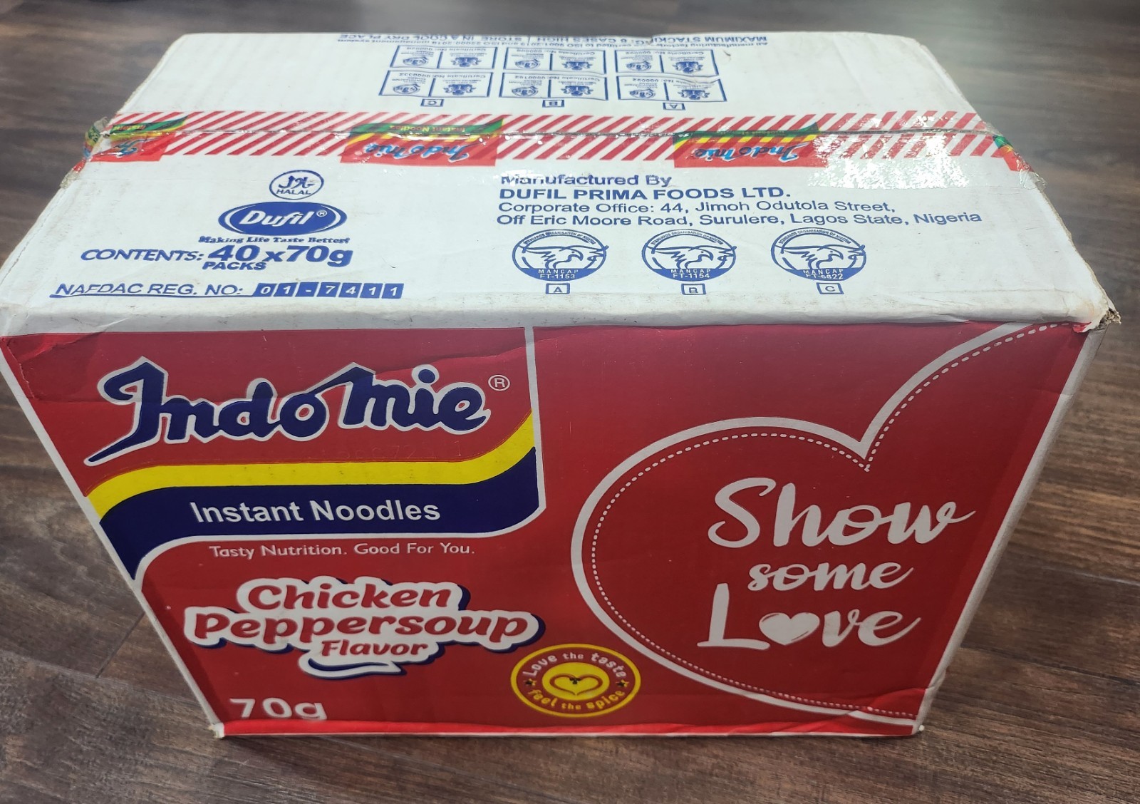 Indomie Chicken Noodles Pepper Flavour 70g X 40 Packs
