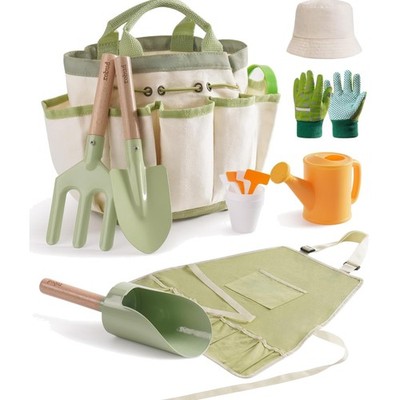 Kinder Gartenarbeit Set, 18 PCS Kleinkind Gartengeräte Kit mit Schürze, Hands...