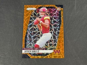 2024 PANINI PRIZM JAYDEN DANIELS #347 ROOKIE ORANGE LAZER PRIZMS SP COMMANERS
