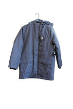 Boys Spyder NWT Hooded Ski Snowboard Jacket, Grey, L 14/16 