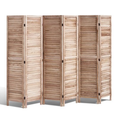Elegant 6 Panel Wood Divider 66.9in Smooth Edges Child-Safe Paint