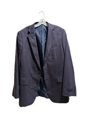 Stafford Classic Fit 42 Regular Blue  Burgundy Check Blazer Classic Fit NWT