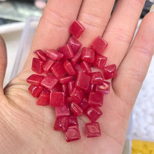 50pcs 6mm Natural Red Stone Square CAB CABOCHON for DIY Jewelry Making