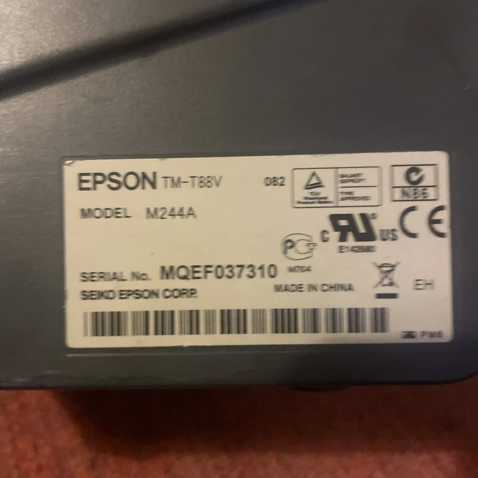 Epson M244A TM-T88V Ethernet Thermal Receipt Printer- No Power supply- Tested - Image 3 of 4