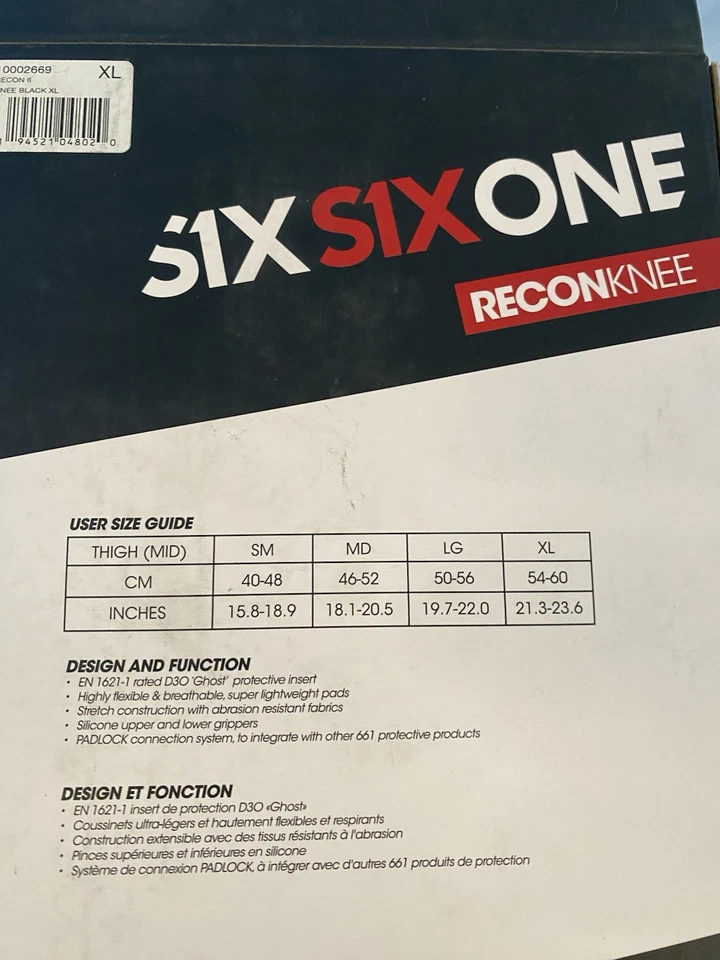 Rodillera SixSixOne Recon con protección D3O talla XL nueva en caja Foto 4 de 4